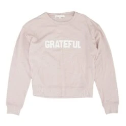 Spiritual Gangster Pink Solid Grateful Crewneck Sweater