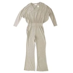 Spiritual Gangster Gray Solid V-Neck Jumpsuit