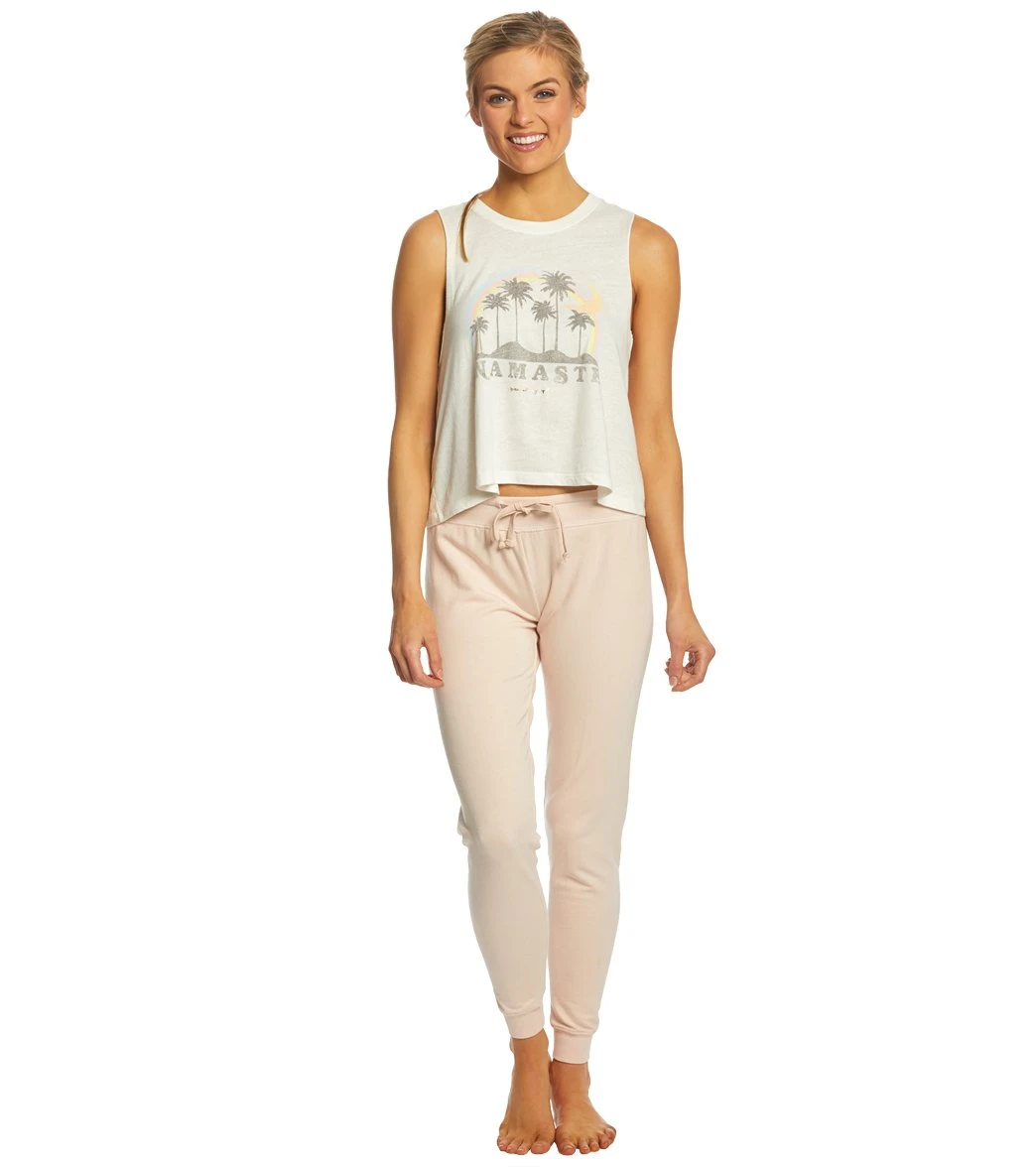 Spiritual Gangster Love Note Skinny Joggers Pink Sand - Image 3