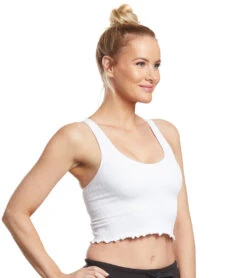 Spiritual Gangster Amor Seamless Crop Tank White