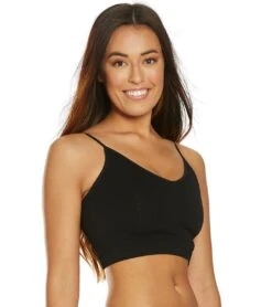 Spiritual Gangster Ribbed Row Crop Tank Black