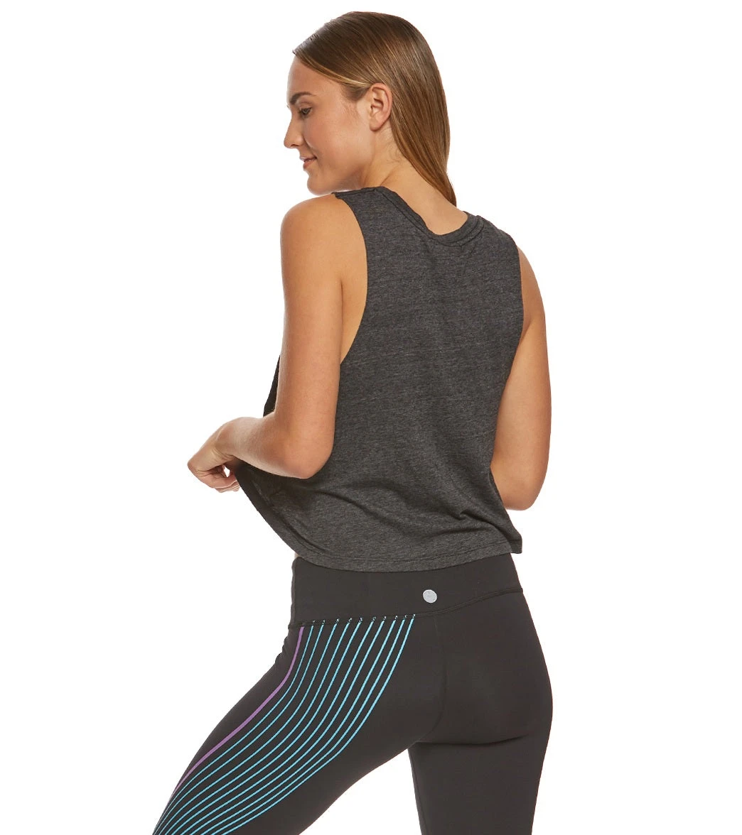 Spiritual Gangster SG Varsity Yoga Crop Tank Top Vintage Black - Image 2