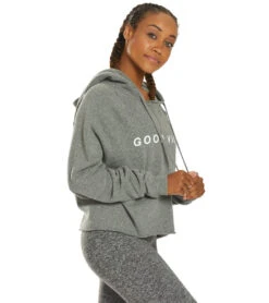 Spiritual Gangster Good Vibes Stella Rocker Hoodie Medium Heather Grey