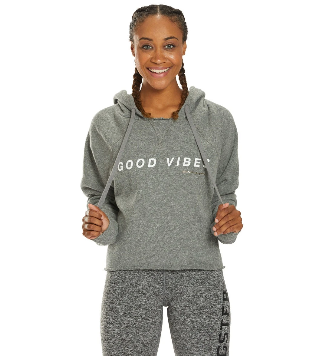 Spiritual Gangster Good Vibes Stella Rocker Hoodie Medium Heather Grey - Image 5