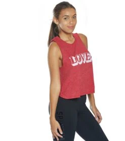 Spiritual Gangster Love Crop Tank Crimson