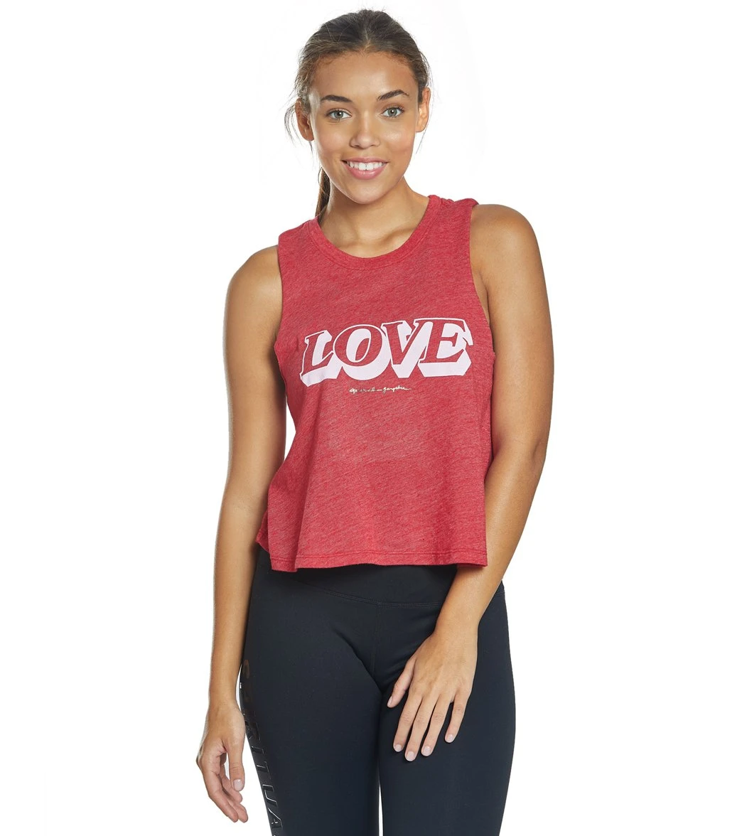 Spiritual Gangster Love Crop Tank Crimson - Image 5