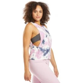 Spiritual Gangster Active Flow Tank Amethyst Bleach Tie Dye