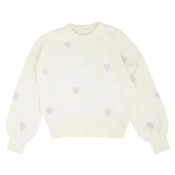 Spiritual Gangster Ivory Hearts Block Party Crewneck Sweater
