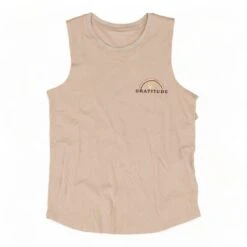 Spiritual Gangster Pink Graphic Gratitude Muscle Tank