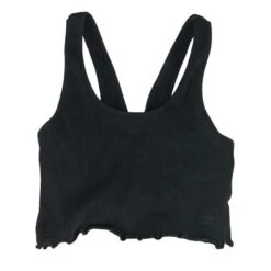 Spiritual Gangster Black Striped Athena Crop Active Tank