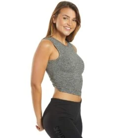 Spiritual Gangster Twisted Open Back Yoga Tank Medium Heather Grey