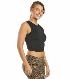 Spiritual Gangster Twisted Open Back Yoga Tank Black