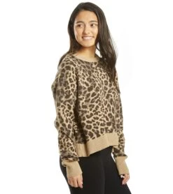 Spiritual Gangster Cheetah Glow Up Sweater Cheetah Print