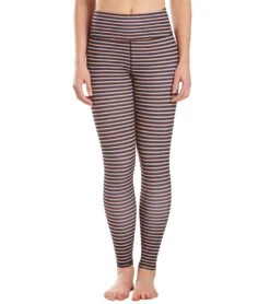 Spiritual Gangster Essential High Waisted Yoga Leggings Black Rainbow Stripe