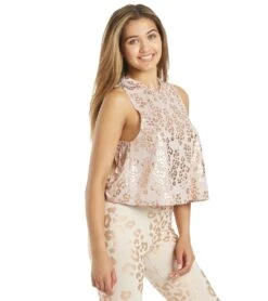 Spiritual Gangster Active Crop Tank Lux Cheetah Print