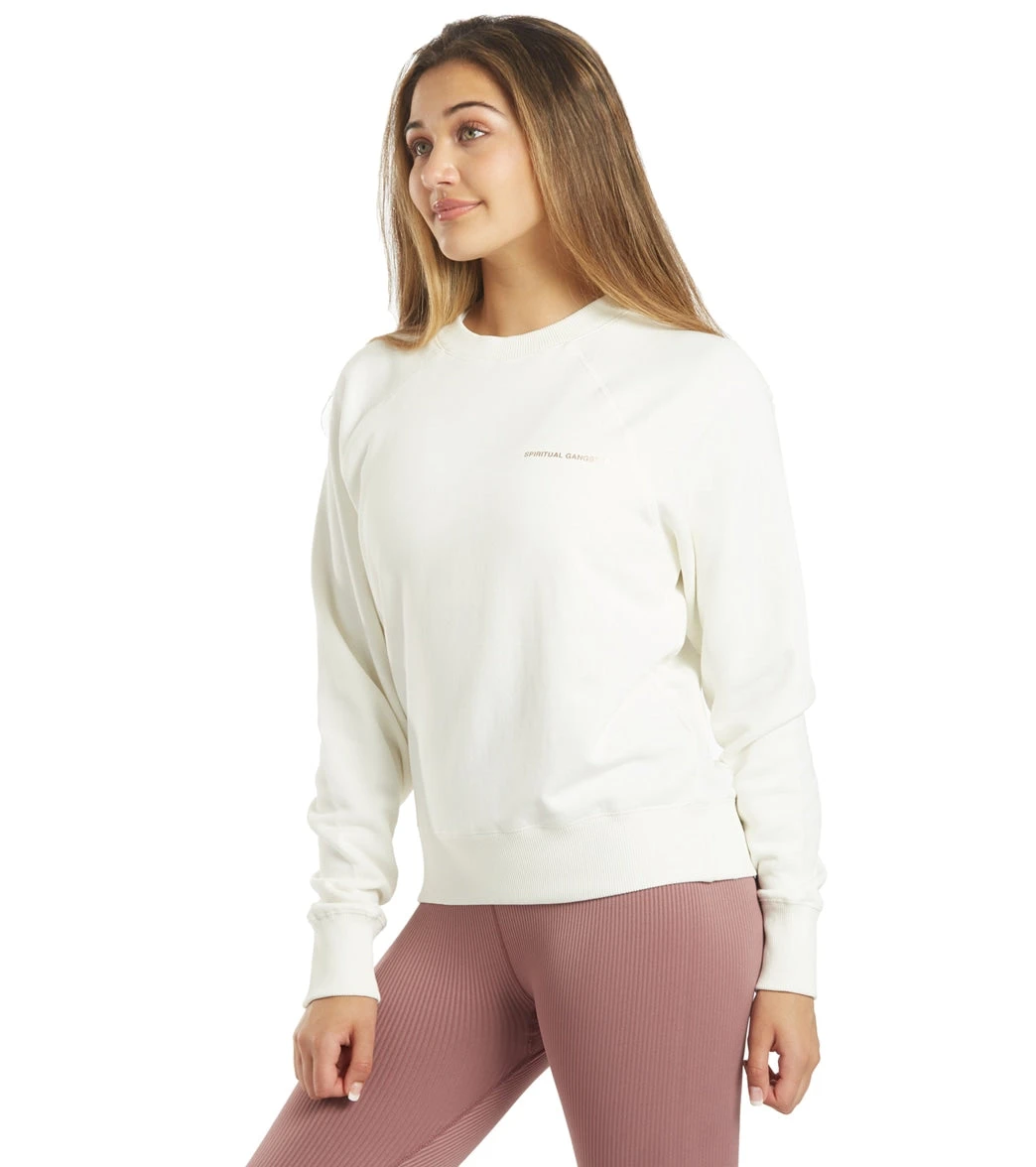 Spiritual Gangster Love Classic Crew Sweatshirt Cream - Image 4