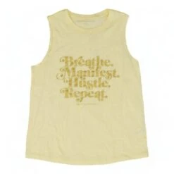 Spiritual Gangster Yellow Graphic Manifest Muscle Tank