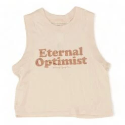 Spiritual Gangster Pink Graphic Eternal Optimist Cropped Tank