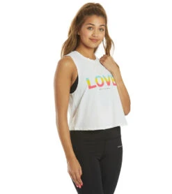 Spiritual Gangster Active Crop Tank White