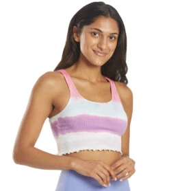 Spiritual Gangster Amor Crop Tank Watercolor Wash Tie Dye