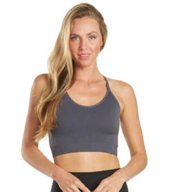 Spiritual Gangster Icon T-Back Sports Bra Slate