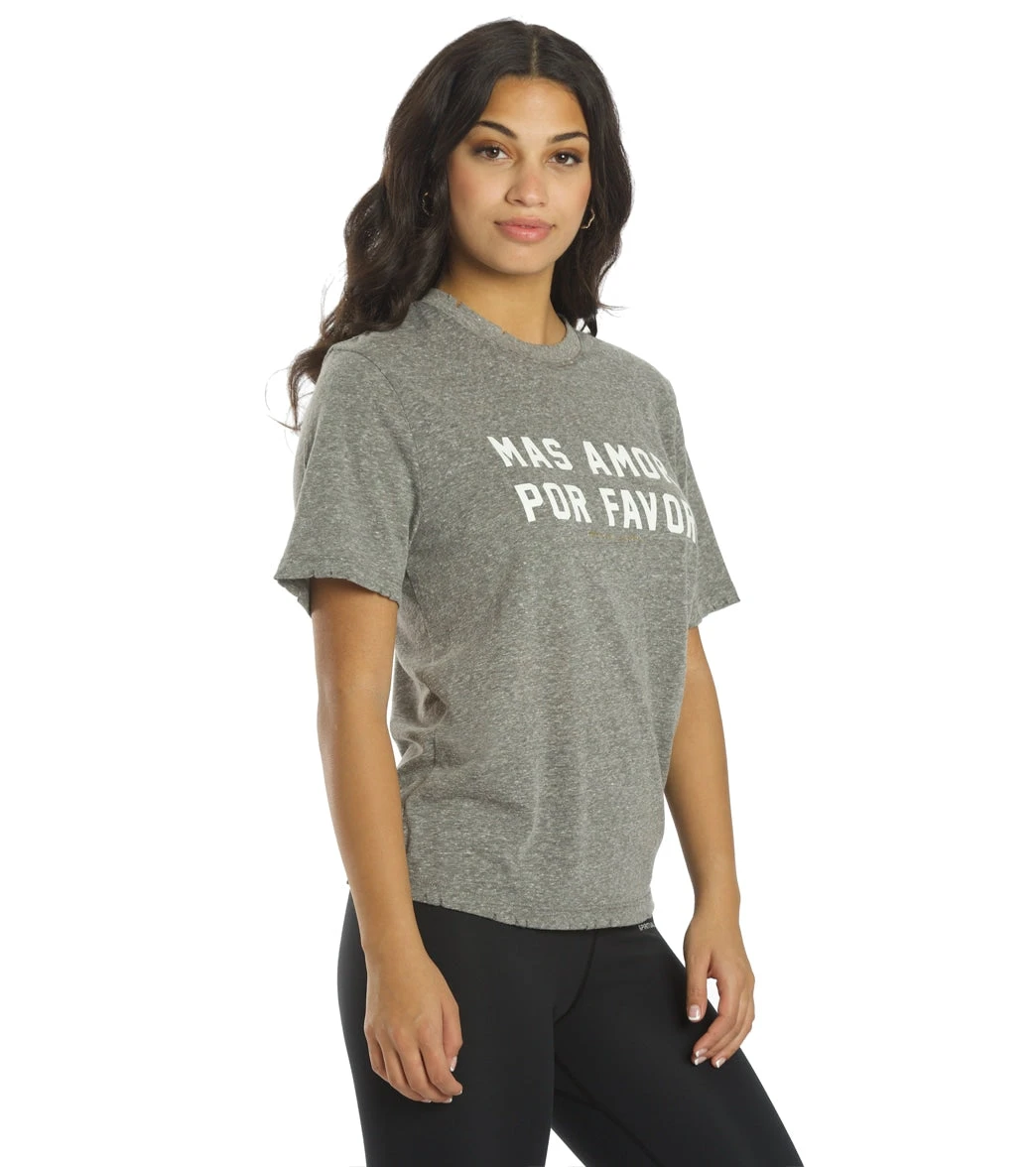 Spiritual Gangster Mas Amor Short Sleeve Tee Heather Grey