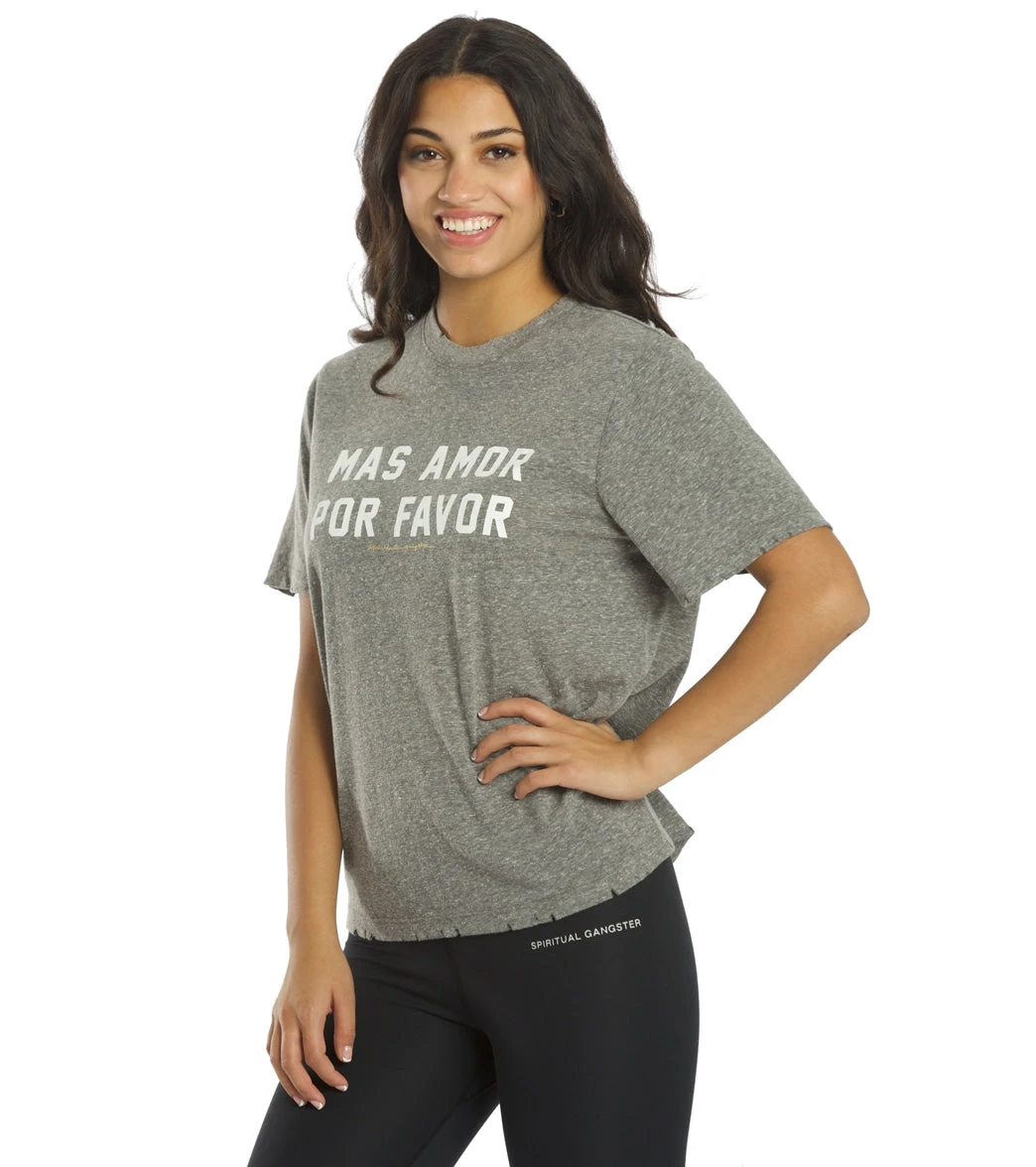 Spiritual Gangster Mas Amor Short Sleeve Tee Heather Grey - Image 4