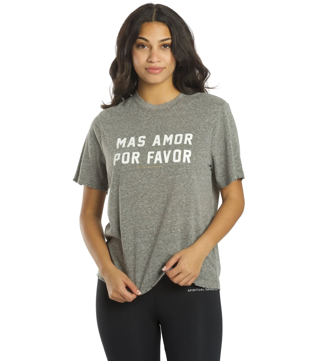 Spiritual Gangster Mas Amor Short Sleeve Tee Heather Grey - Image 5