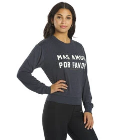 Spiritual Gangster Mas Amor Crew Neck Savasana Pullover Heather Night