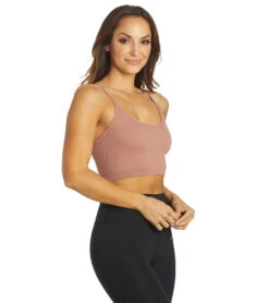 Spiritual Gangster Entice Seamless Crop Tank Cappuccino