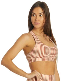 Spiritual Gangster Studio Sports Bra Amore Stripe Print