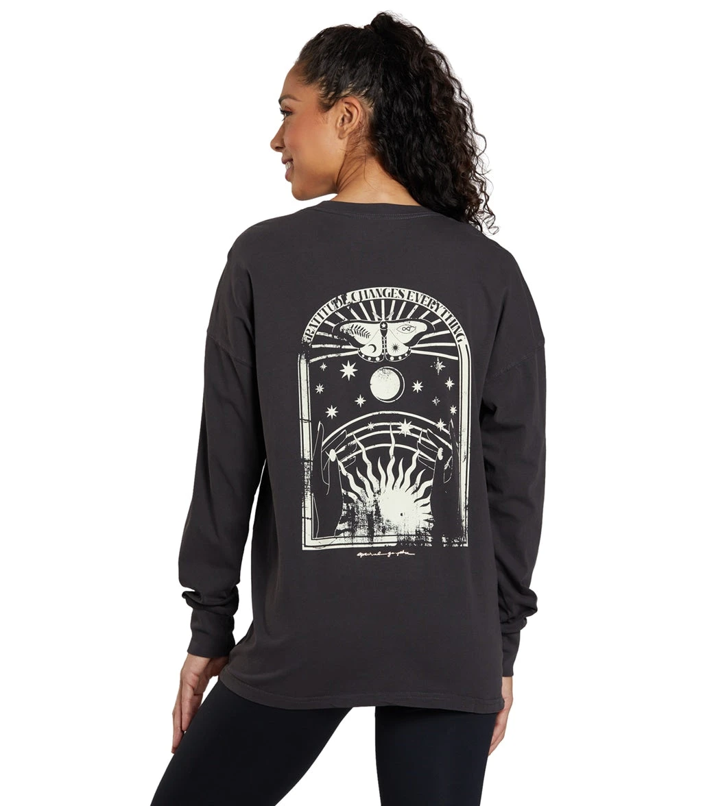 Spiritual Gangster Gratitude Long Sleeve Tee Vintage Black - Image 2