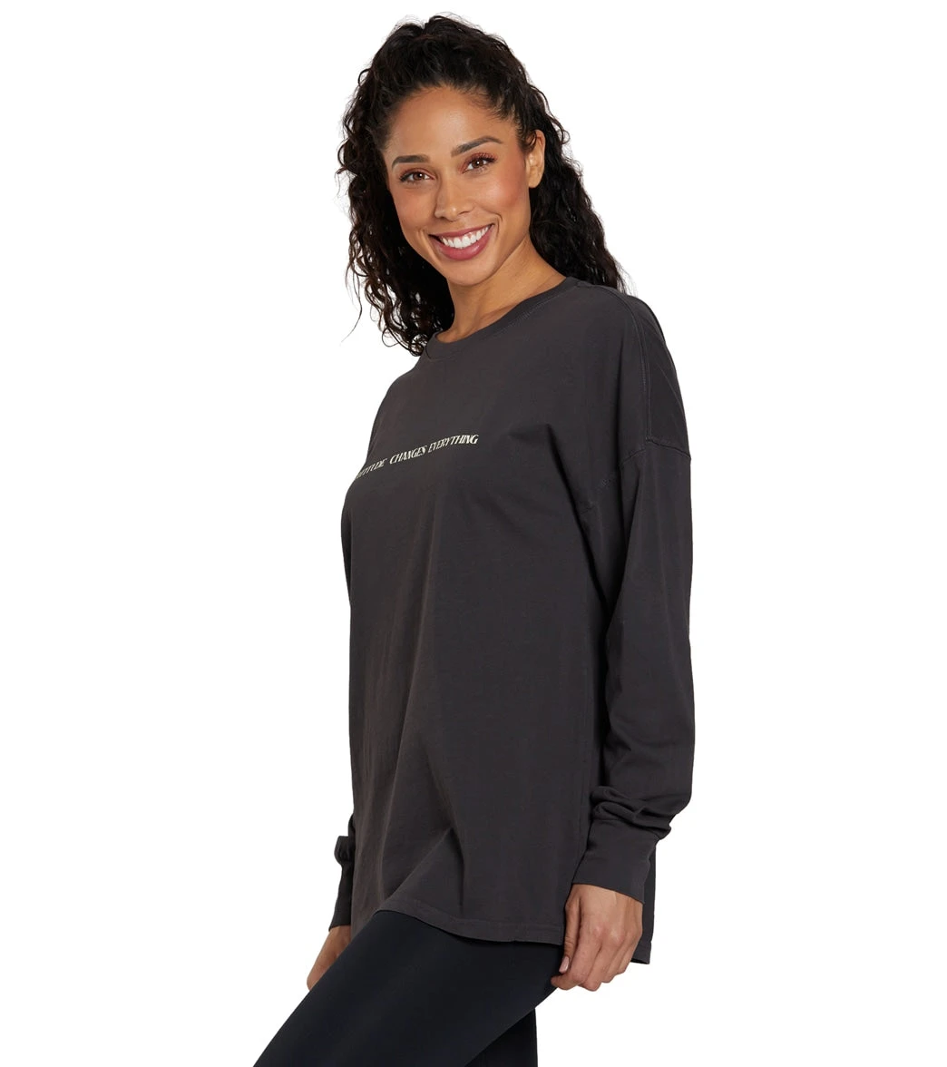 Spiritual Gangster Gratitude Long Sleeve Tee Vintage Black - Image 3