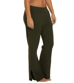 Spiritual Gangster Slim Wide Leg Chenille Pant Leaf