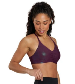 Spiritual Gangster Studio Dream Tech Eco Jersey I Bra Berry Wine Foil
