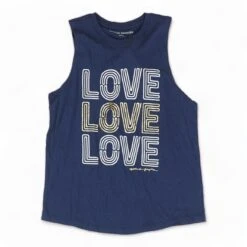 Spiritual Gangster Navy Graphic Love Muscle Tank