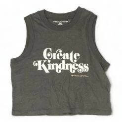 Spiritual Gangster Charcoal Graphic Kindness Cropped Tank