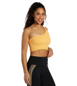 Spiritual Gangster Luna One Shoulder Seamless Tank Apricot