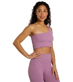 Spiritual Gangster Luna One Shoulder Seamless Tank Amethyst