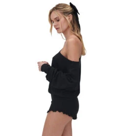 Spiritual Gangster Ballet Rib Banded Hem Vida Black