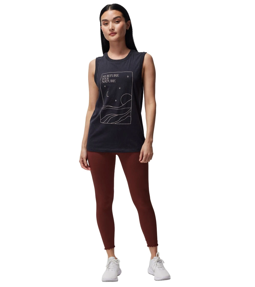 Spiritual Gangster Nurture Your Nature Irina Muscle Tank Vintage Black - Image 2