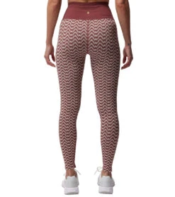 Spiritual Gangster Seamless Jacquard 7/8 Legging Canyon Geo Burgundy