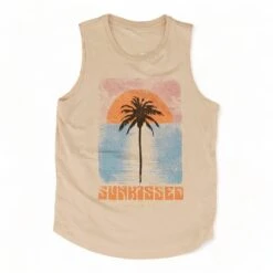 Spiritual Gangster Pink Graphic Sunkissed Muscle Tank