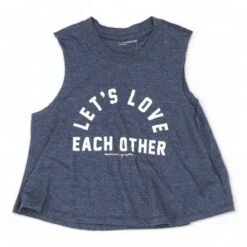 Spiritual Gangster Navy Graphic Cropped Tank