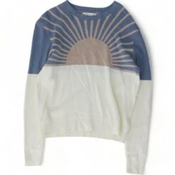 Spiritual Gangster Multi Color Block Sunrise Crimp Crewneck Sweater