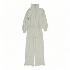 Spiritual Gangster Gray Solid Funnel Neck Jumpsuit