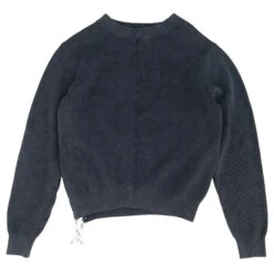 Spiritual Gangster Navy Solid Directional Rib Crewneck Sweater