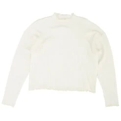 Spiritual Gangster Ivory Solid Bleeker Mockneck Sweater