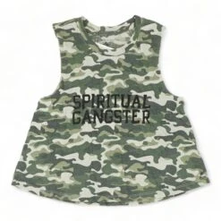 Spiritual Gangster Green Camo Cropped Tank