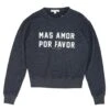 Spiritual Gangster Blue Solid Crewneck Mas Amor Sweater